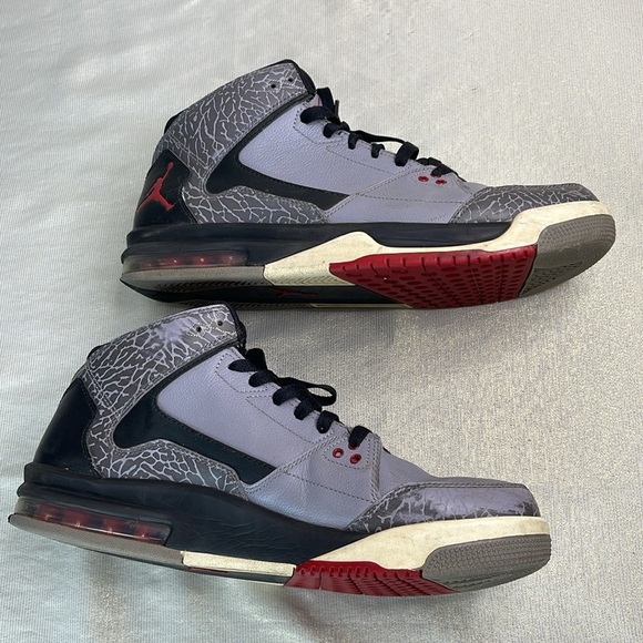 Nike Retro Jordan Flight Origin Men’s Sneakers High Top Grey Black Red 11 - Picture 6 of 12